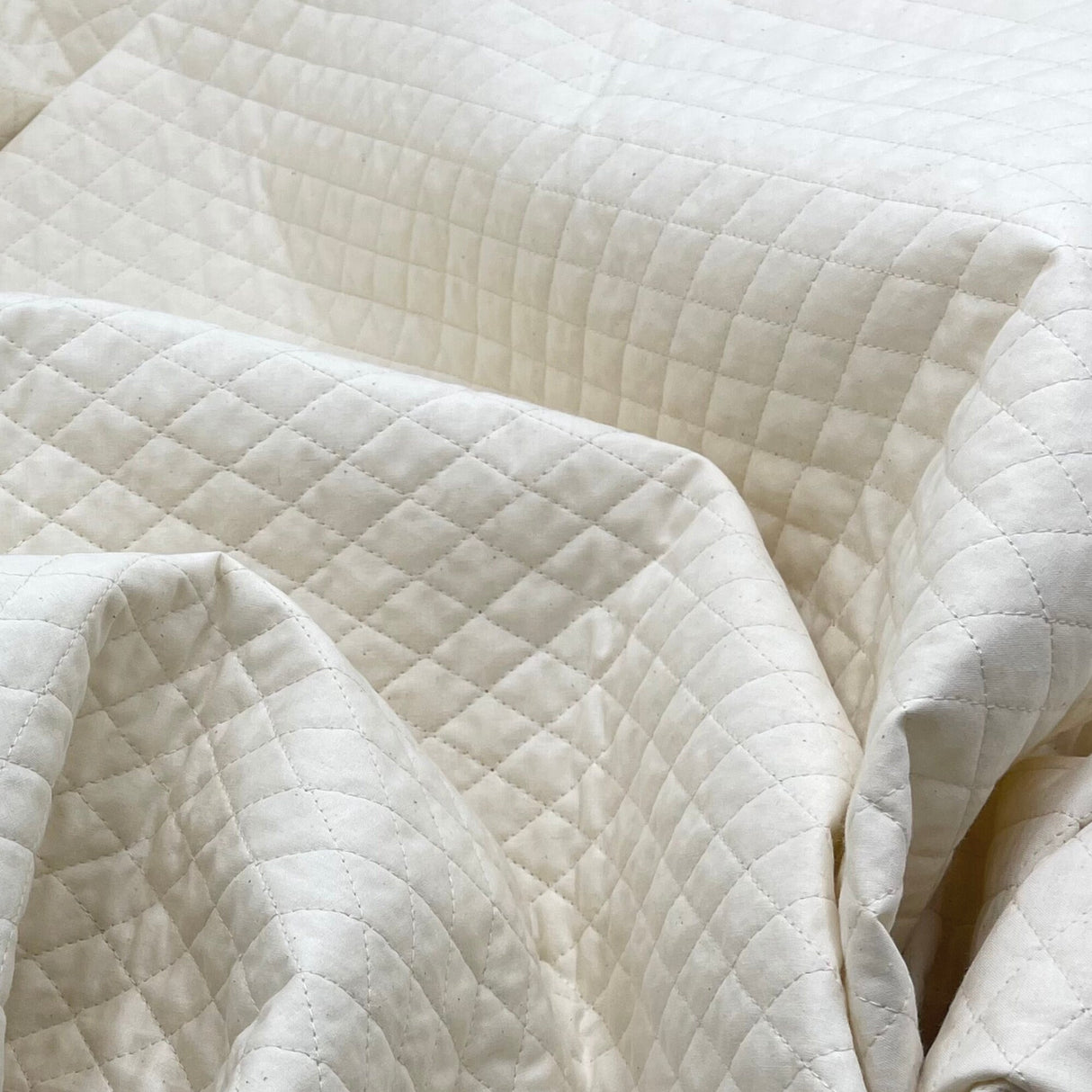 Quilted Calico, Natural Unbleached Premium Cotton fabric - wide 115cm