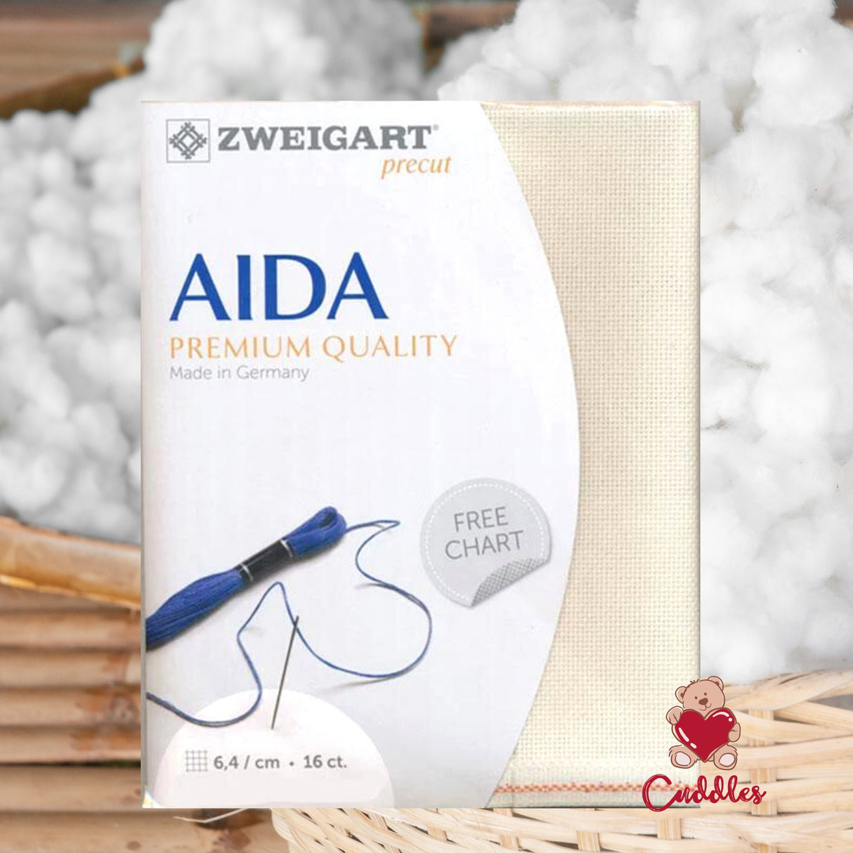Aida Cloth, Zweigart Pre-cut Aida Cloth Fabric - 16 Count (36 x 48cm) Cream