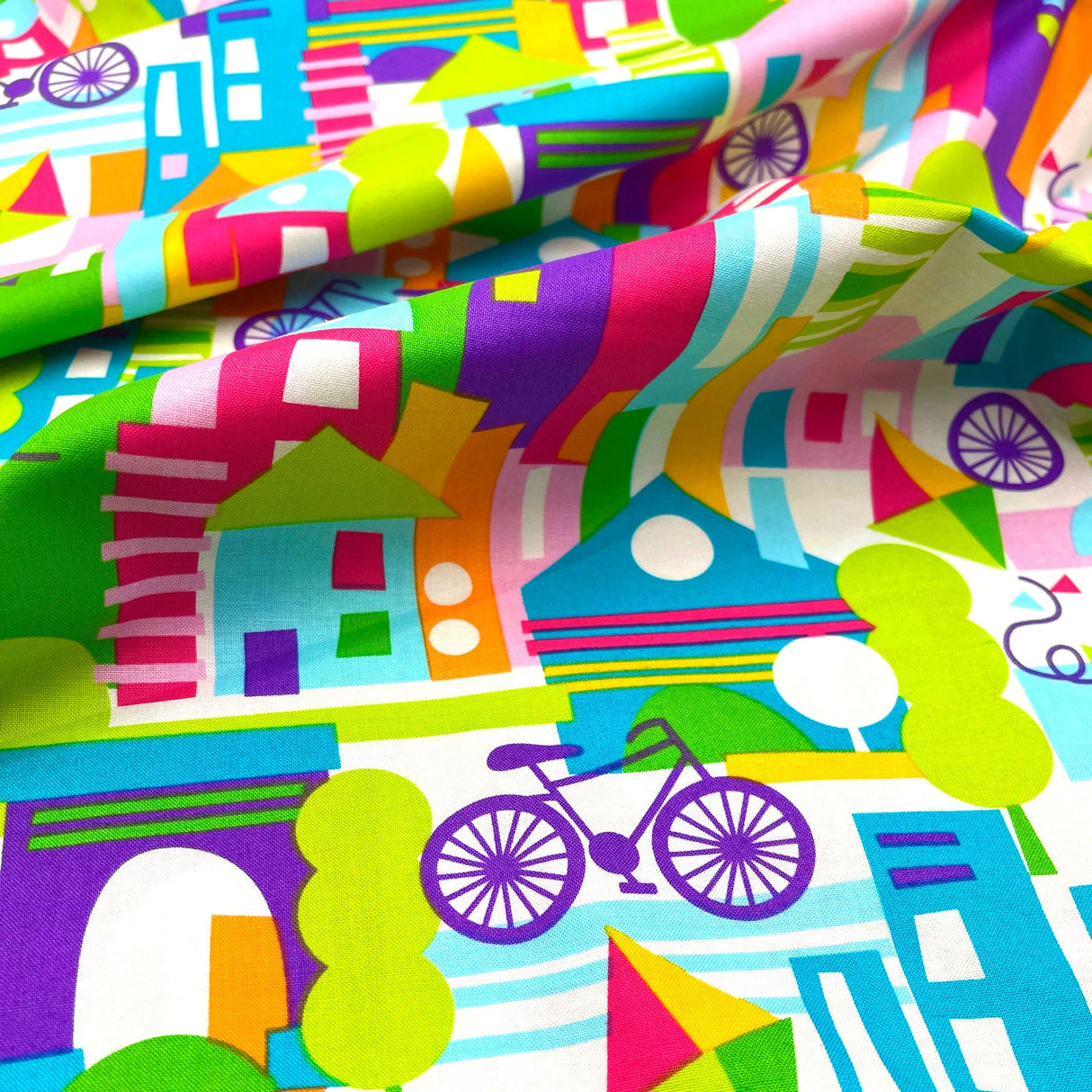 Happy Town fabric, Quilting Cotton fabric, Michael Miller - MM6010-Multi