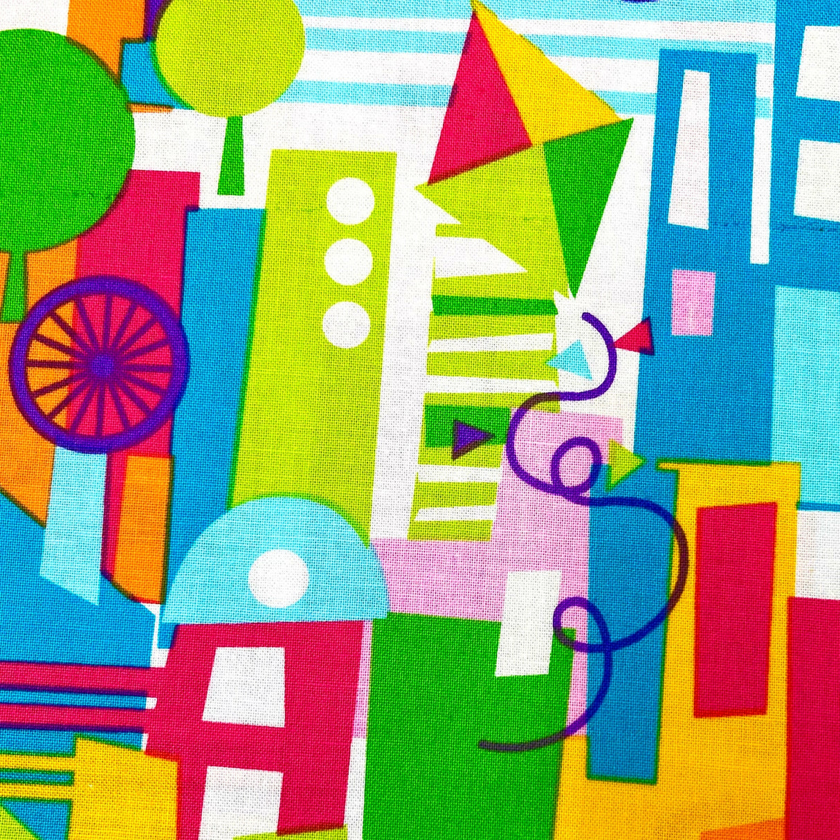 Happy Town fabric, Quilting Cotton fabric, Michael Miller - MM6010-Multi