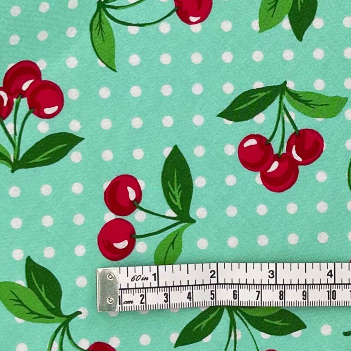 Cherry fabric, Red cherries, Cherry Dot, Cotton, Quilting, Michael Miller MM-CX6561Mint