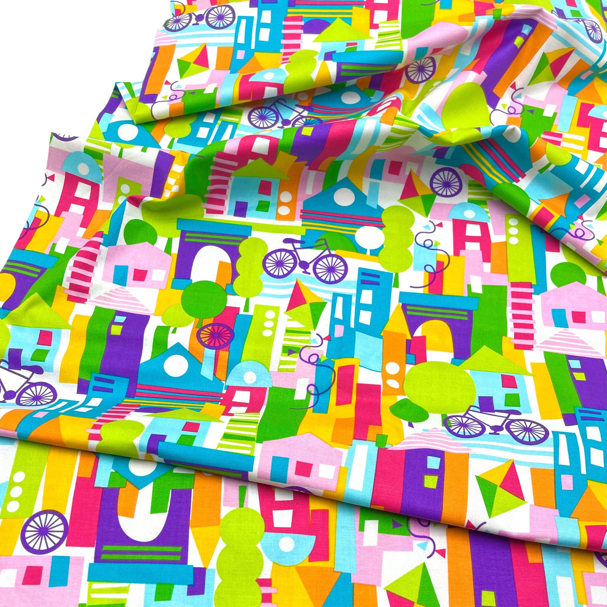 Happy Town fabric, Quilting Cotton fabric, Michael Miller - MM6010-Multi