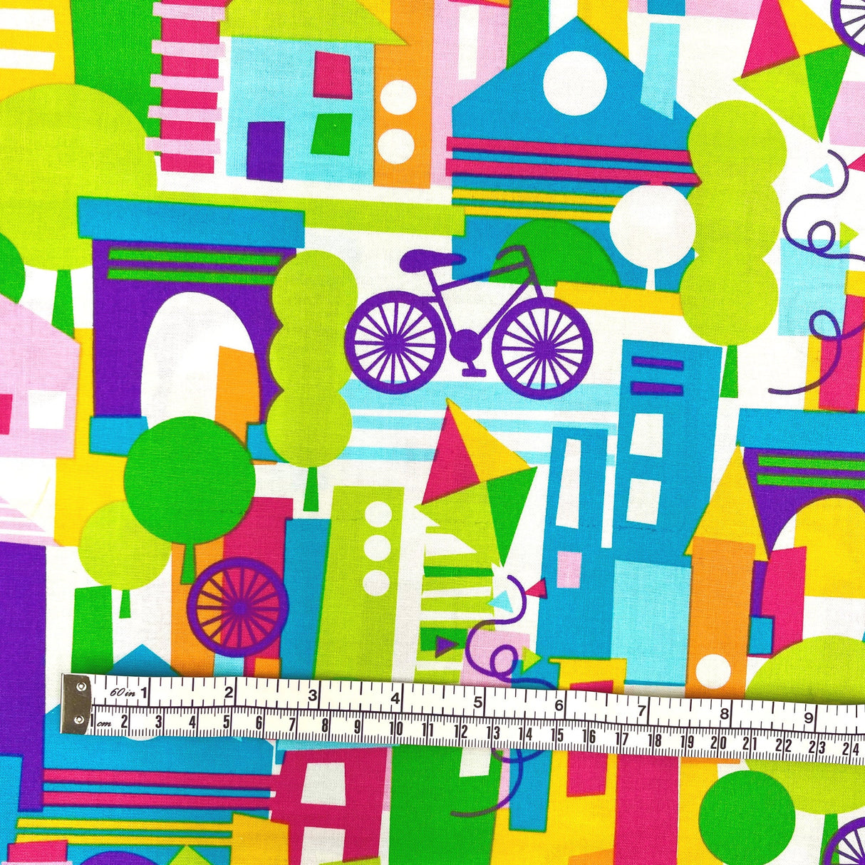 Happy Town fabric, Quilting Cotton fabric, Michael Miller - MM6010-Multi