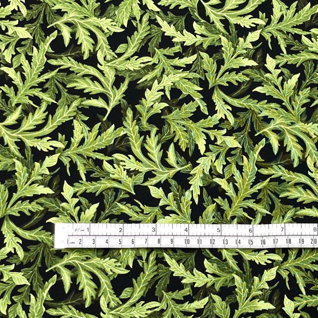 Poppy Leaves, Green Black Fabric by Timeless Treasures Fabric C5839