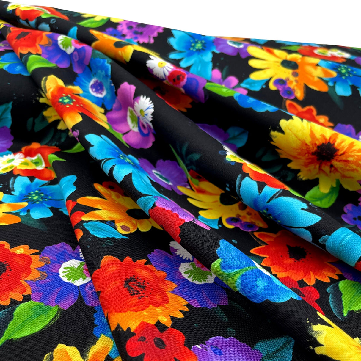 Pavilion Floral fabric, Quilting Cotton, Timeless Treasures TT-C6327Black