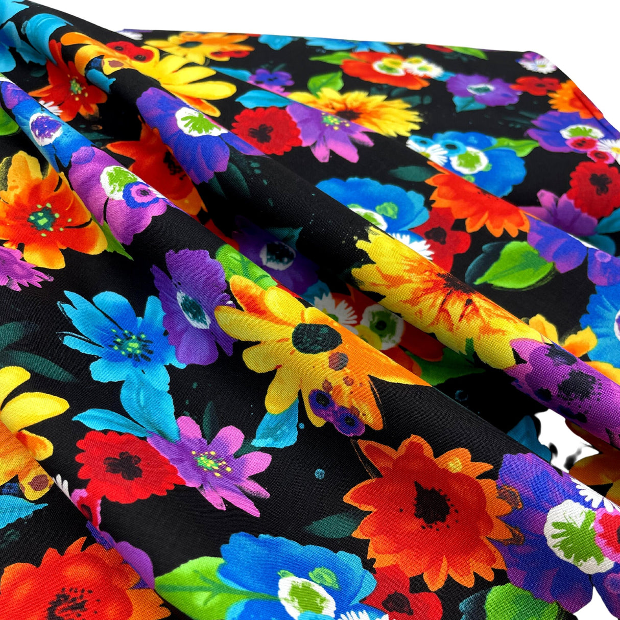 Pavilion Floral fabric, Quilting Cotton, Timeless Treasures TT-C6327Black