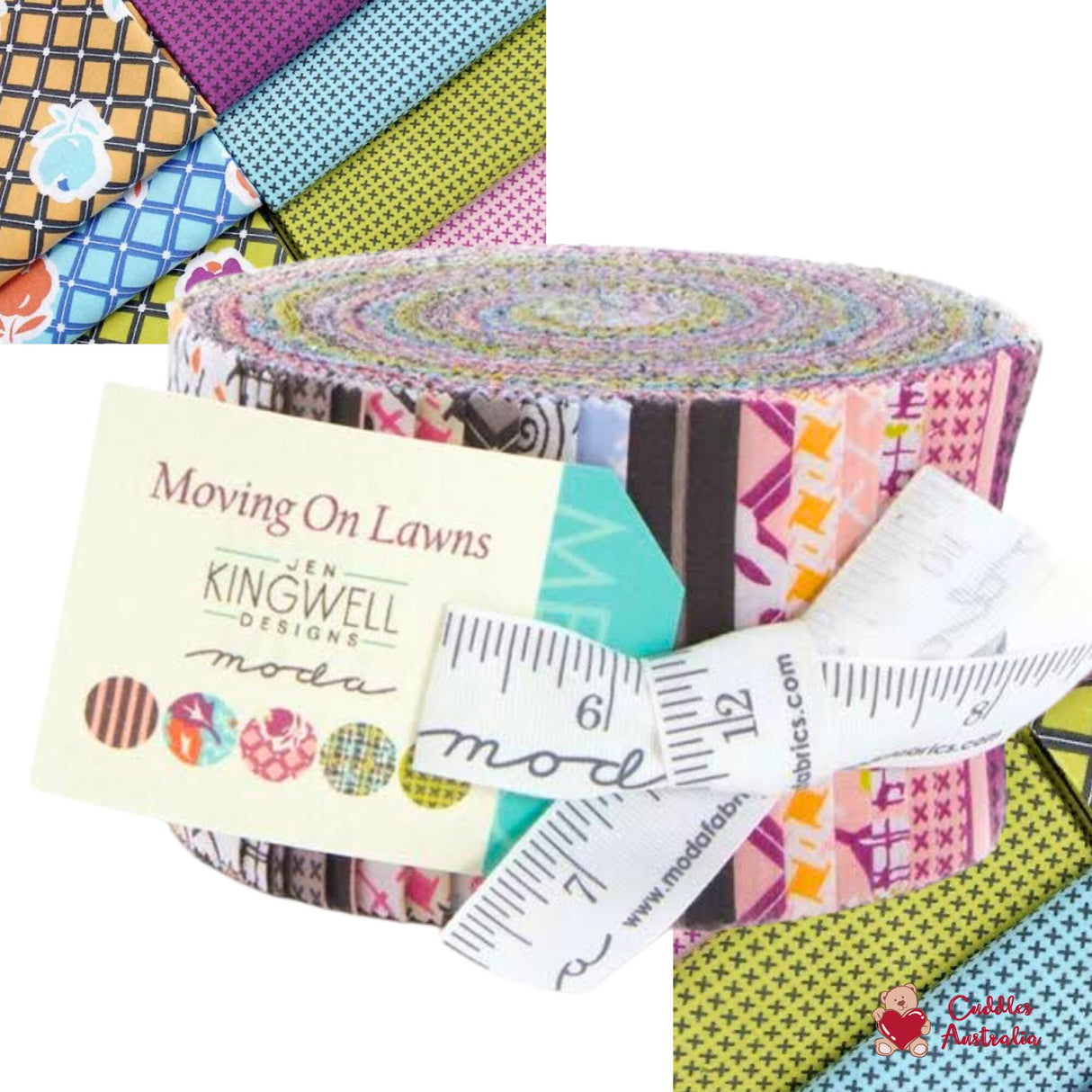 Moving On Lawns, Jelly roll 40 2.5inch strips, Moda Fabrics, Gift ideas, Pre-cut, Quilting Fabric 18121JR