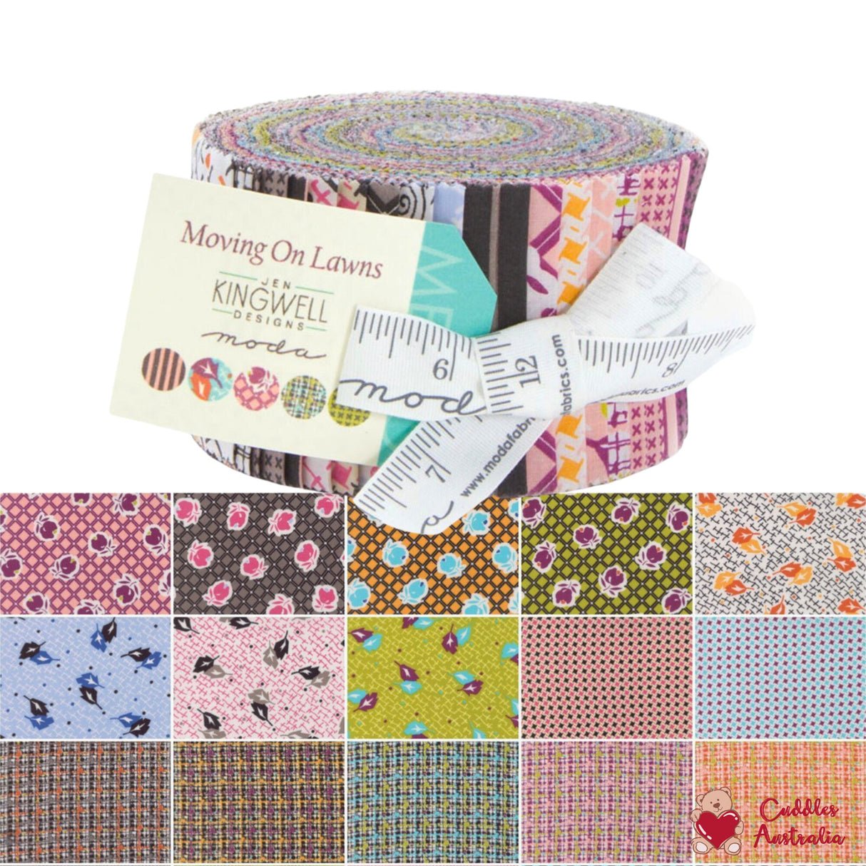 Moving On Lawns, Jelly roll 40 2.5inch strips, Moda Fabrics, Gift ideas, Pre-cut, Quilting Fabric 18121JR
