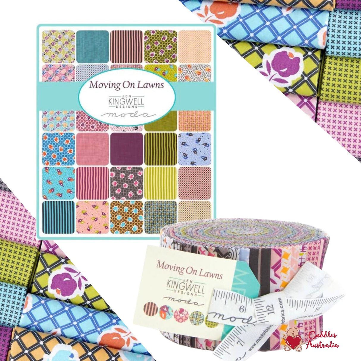 Moving On Lawns, Jelly roll 40 2.5inch strips, Moda Fabrics, Gift ideas, Pre-cut, Quilting Fabric 18121JR
