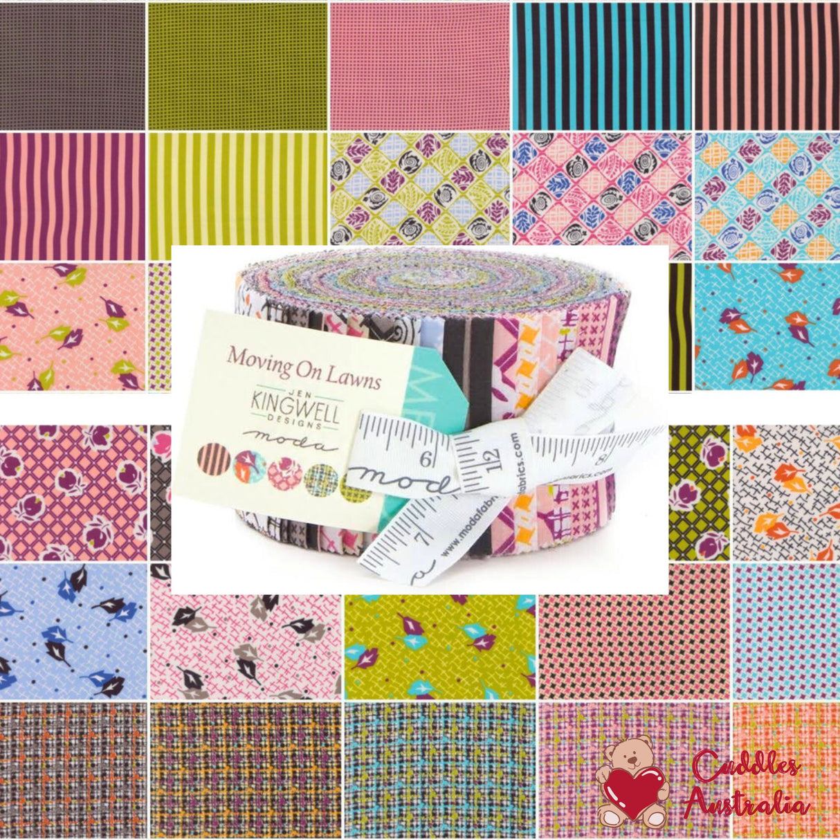 Moving On Lawns, Jelly roll 40 2.5inch strips, Moda Fabrics, Gift ideas, Pre-cut, Quilting Fabric 18121JR