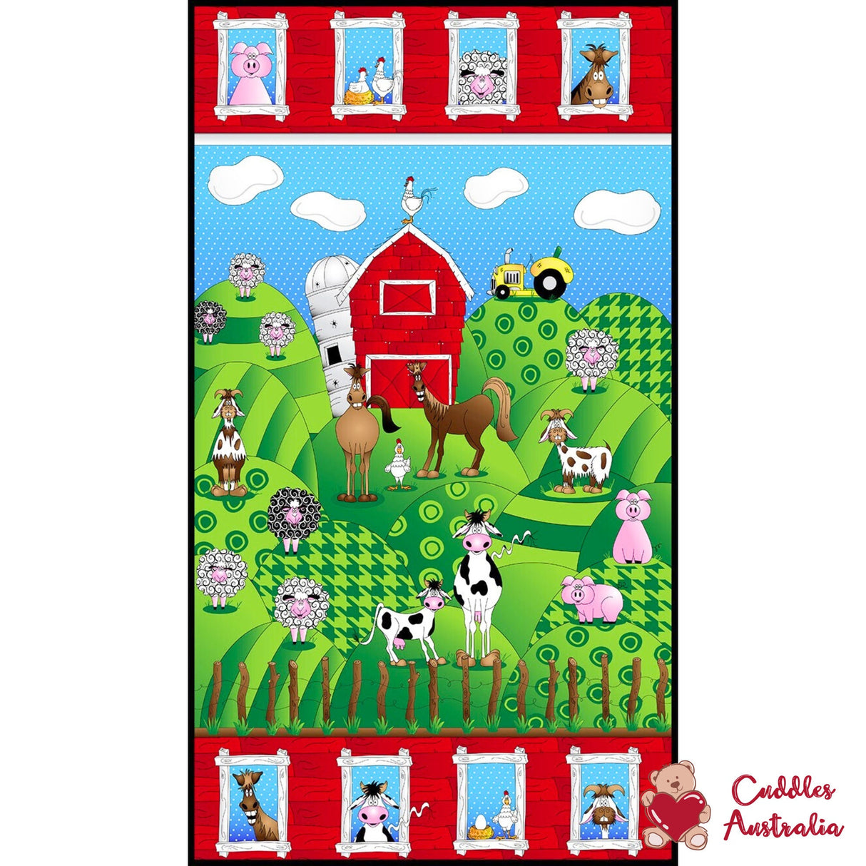 Rare Fabric, The Farm at Whistlepig Creek, FLANNEL Fabric, Cotton, Quilting, OOP Fabric, RJR Fabrics