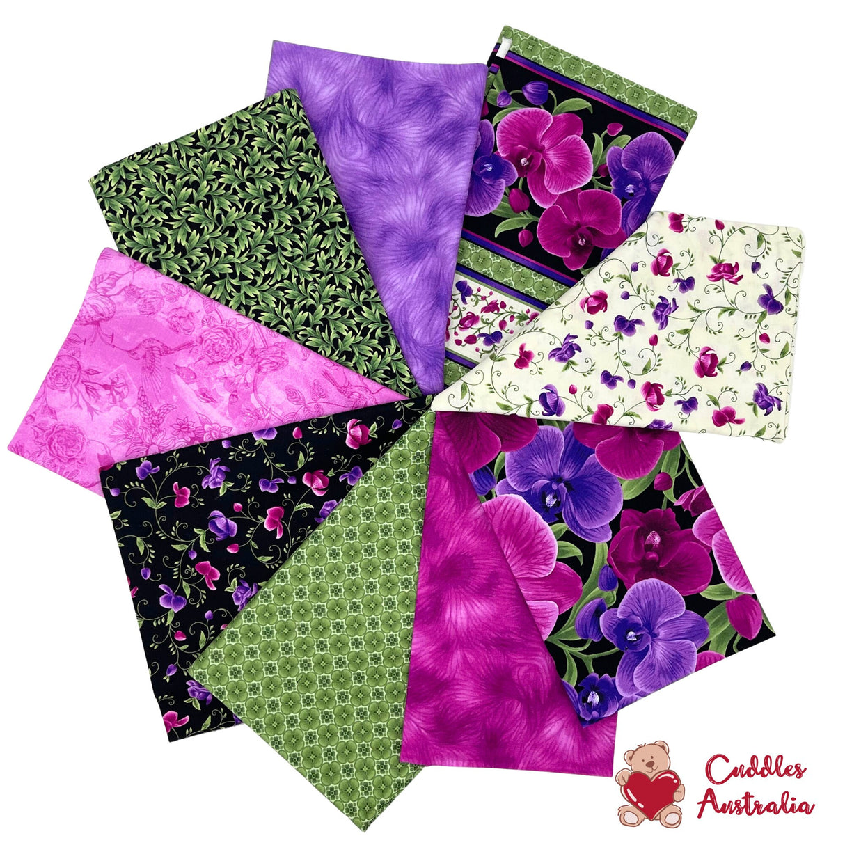 Orchid Fabric Kit w/pattern, Gift ideas, Chong a Hwang, Quilt fabric kit, Cotton, Fabric by Timeless Treasures