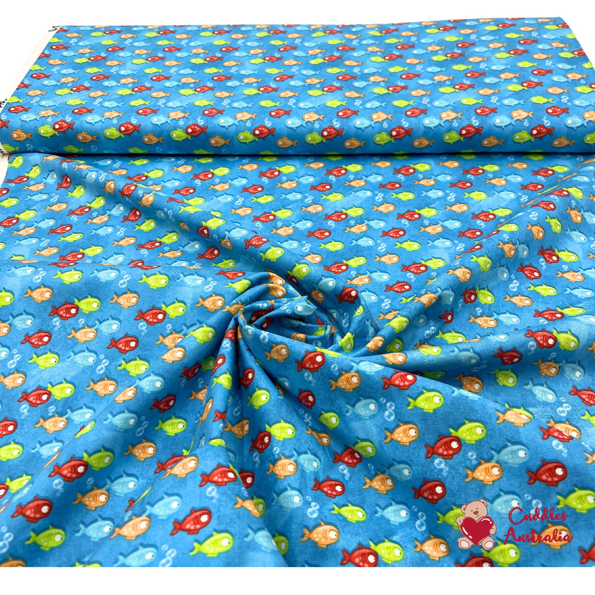 Side by Side Fish Fabric, Sea life, Cotton, Quilting fabric, marine life fabric HG6860.11