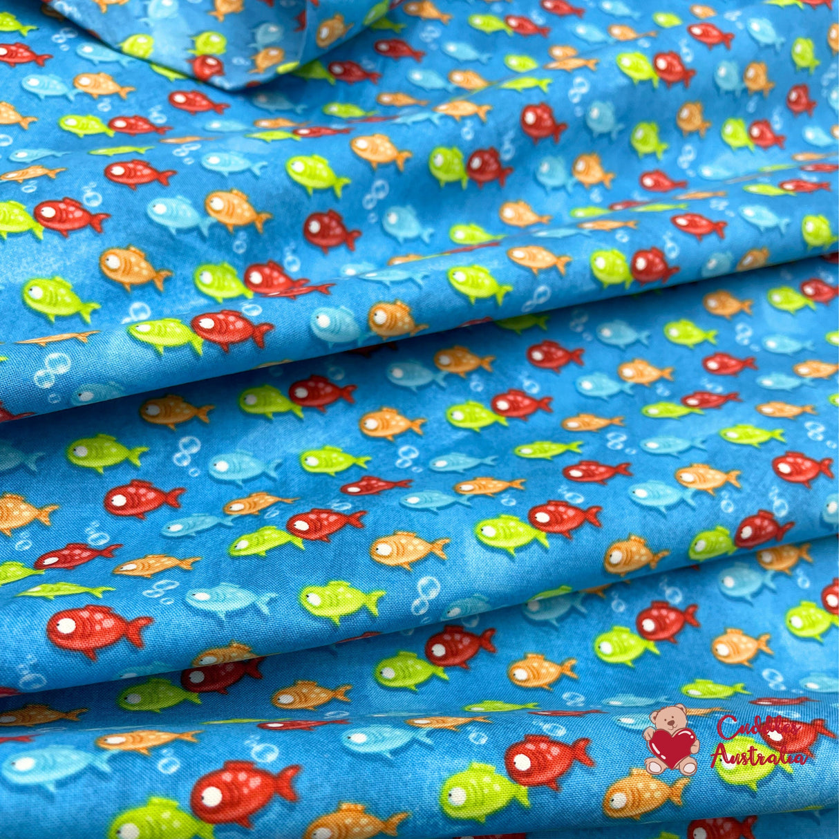 Side by Side Fish Fabric, Sea life, Cotton, Quilting fabric, marine life fabric HG6860.11