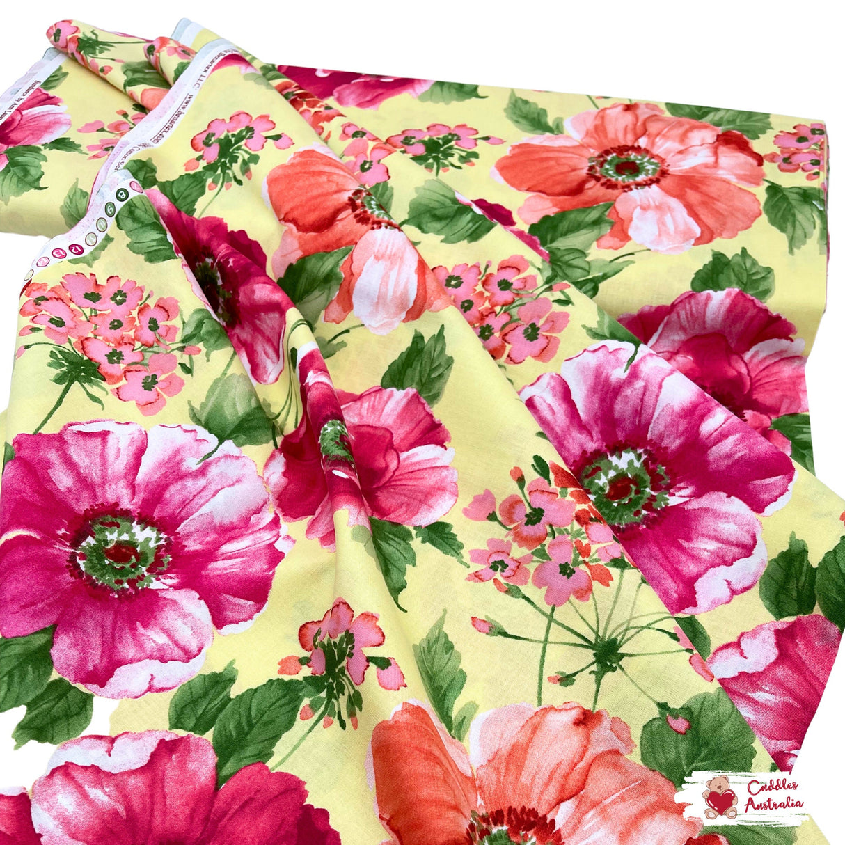 Sundance fabric, large Poppies by Ann Lauer for Benartex, Cotton Quilting fabric BT-04780.03