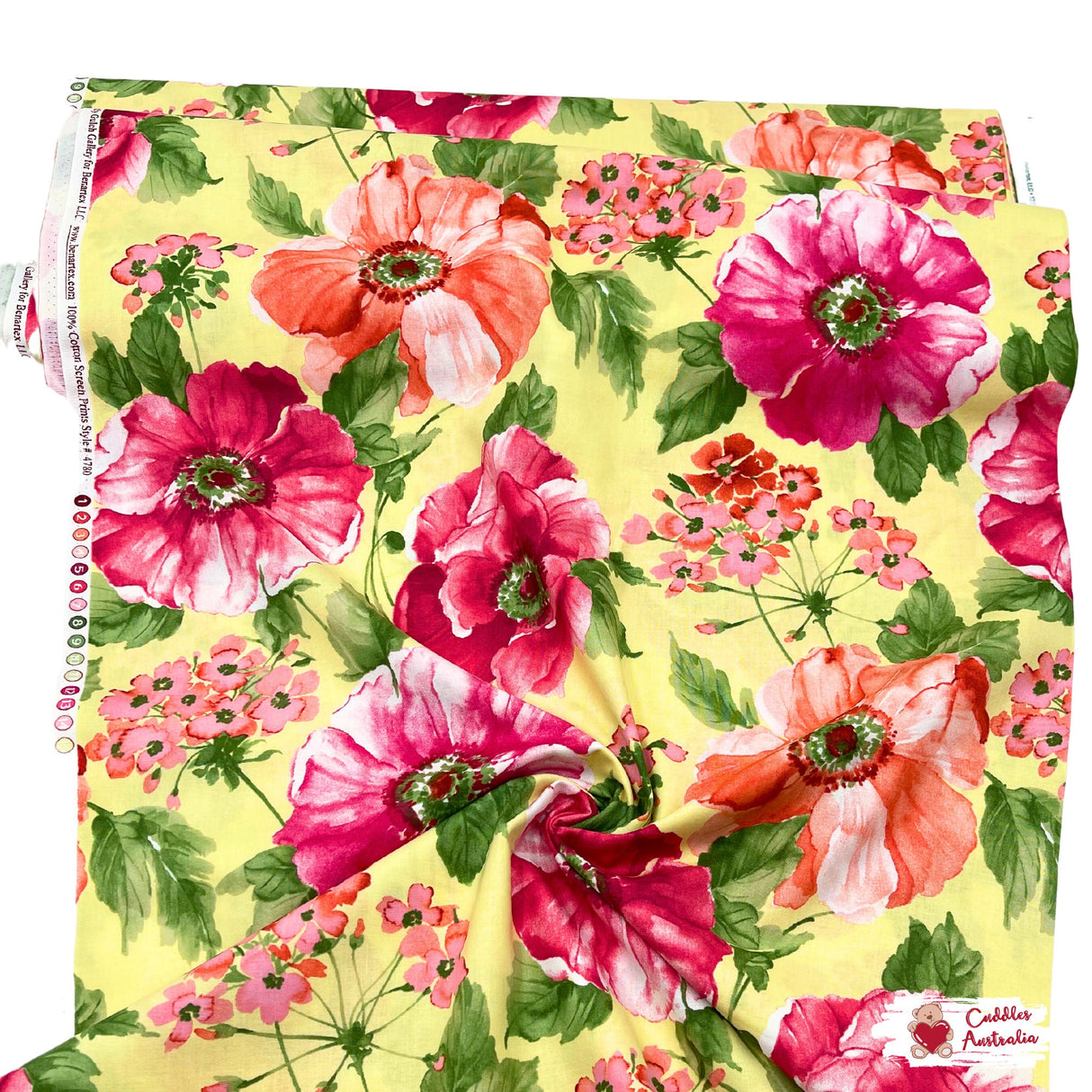 Sundance fabric, large Poppies by Ann Lauer for Benartex, Cotton Quilting fabric BT-04780.03