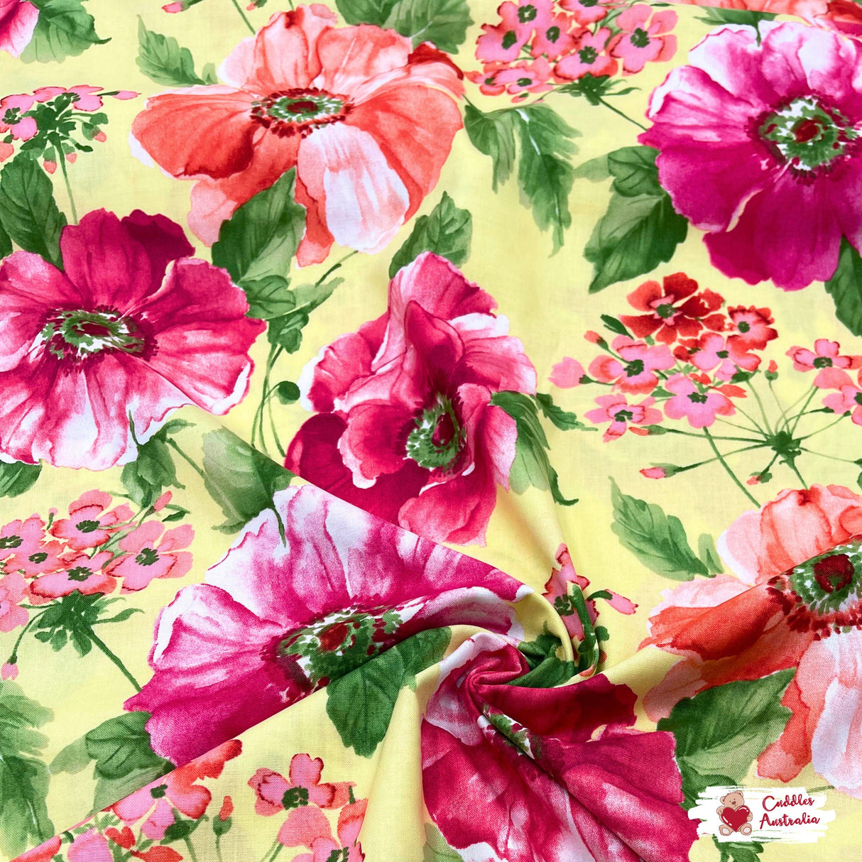 Sundance fabric, large Poppies by Ann Lauer for Benartex, Cotton Quilting fabric BT-04780.03