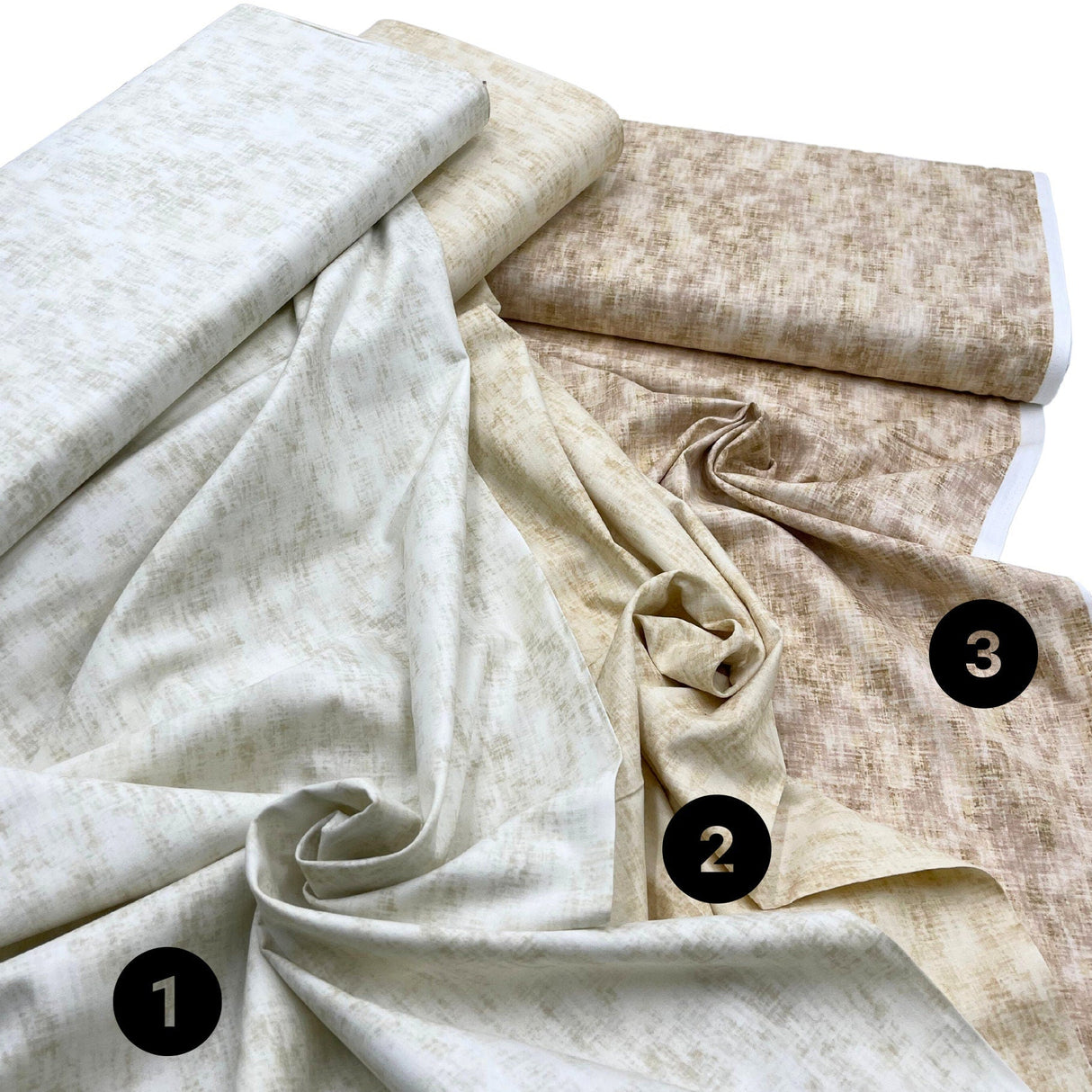 Fabric, Studio Basics, Ivory, Cream and Khaki Tonal Blenders, Timeless Treasures Fabric - TT-C3096