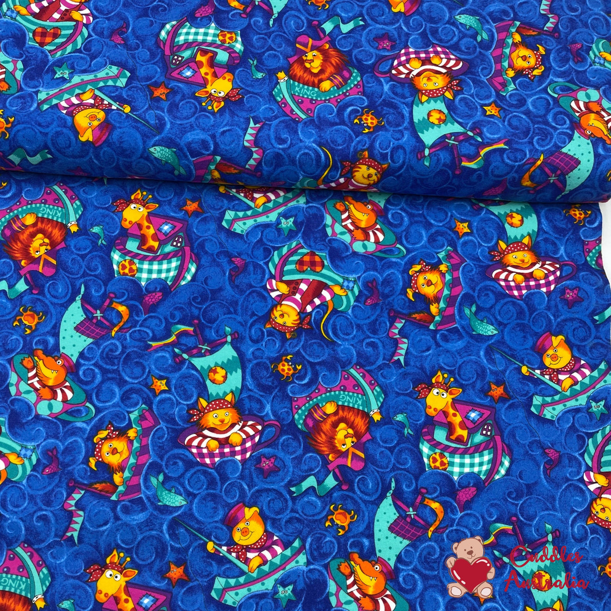 Rare Vintage Fabric, Shipmates Ahoy, FLANNEL by The Woodrow Studio, London England