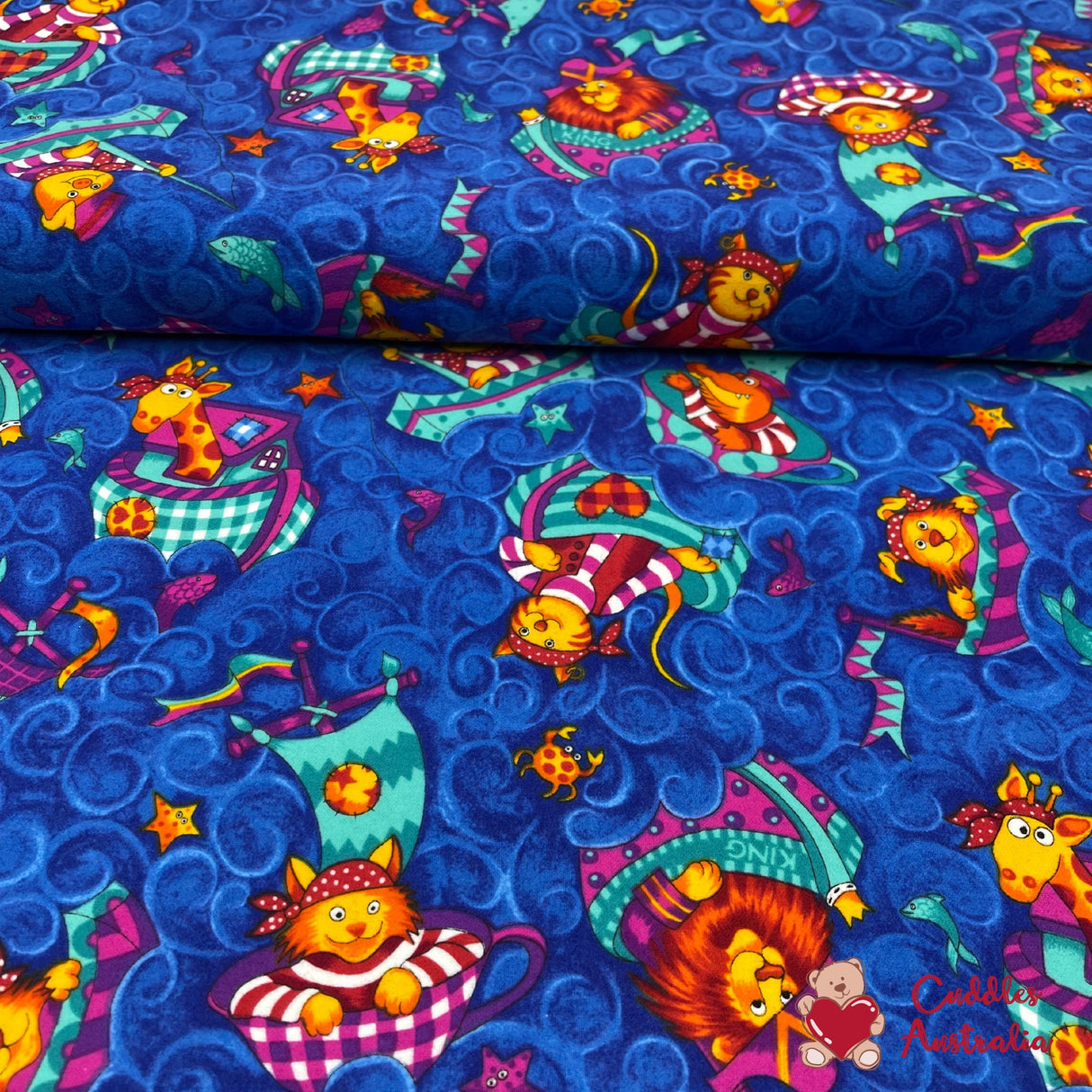 Rare Vintage Fabric, Shipmates Ahoy, FLANNEL by The Woodrow Studio, London England