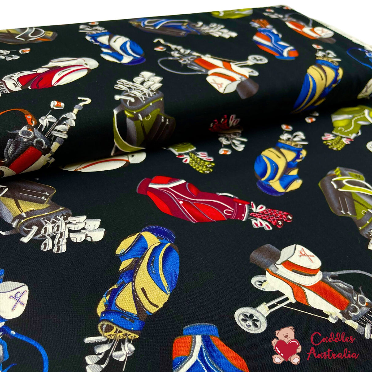 Golf Bags fabric, Tee Time, Golf Cotton Quilting Fabric, Benartex BT-05232.12