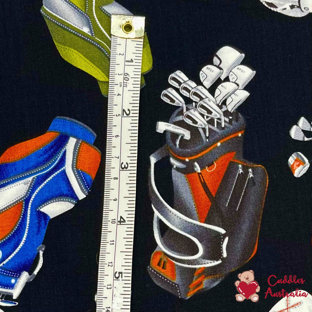 Golf Bags fabric, Tee Time, Golf Cotton Quilting Fabric, Benartex BT-05232.12