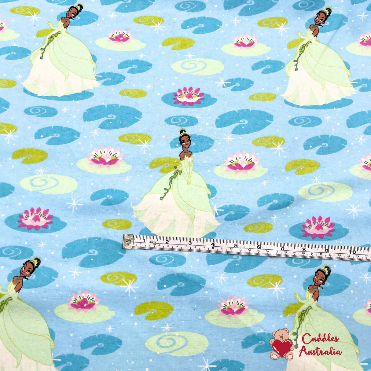 Princess Lily Pad Flower fabric, Cotton Quilting Fabric, Disney, FLANNEL Fabric, Springs Creative SC-30247