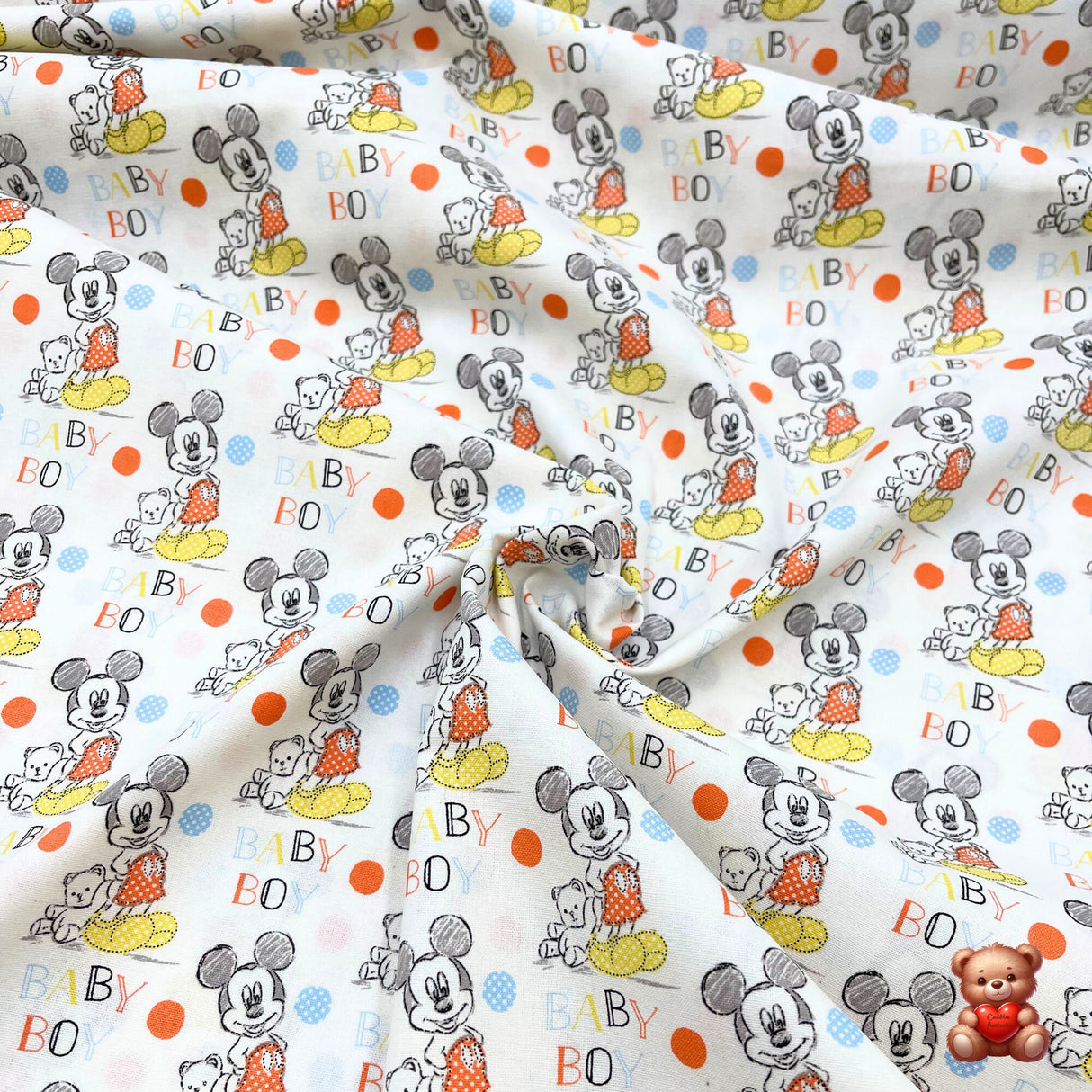 Oh Boy Mickey Baby Boy, Cotton Quilting Fabric, Disney licensed fabrics by Springs Creative Fabrics SC-57856