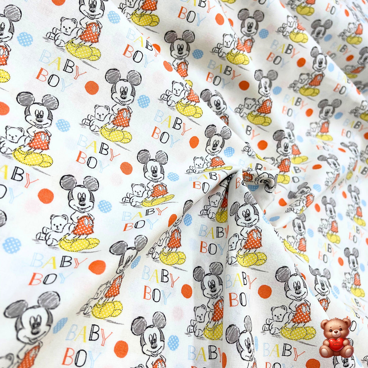 Oh Boy Mickey Baby Boy, Cotton Quilting Fabric, Disney licensed fabrics by Springs Creative Fabrics SC-57856