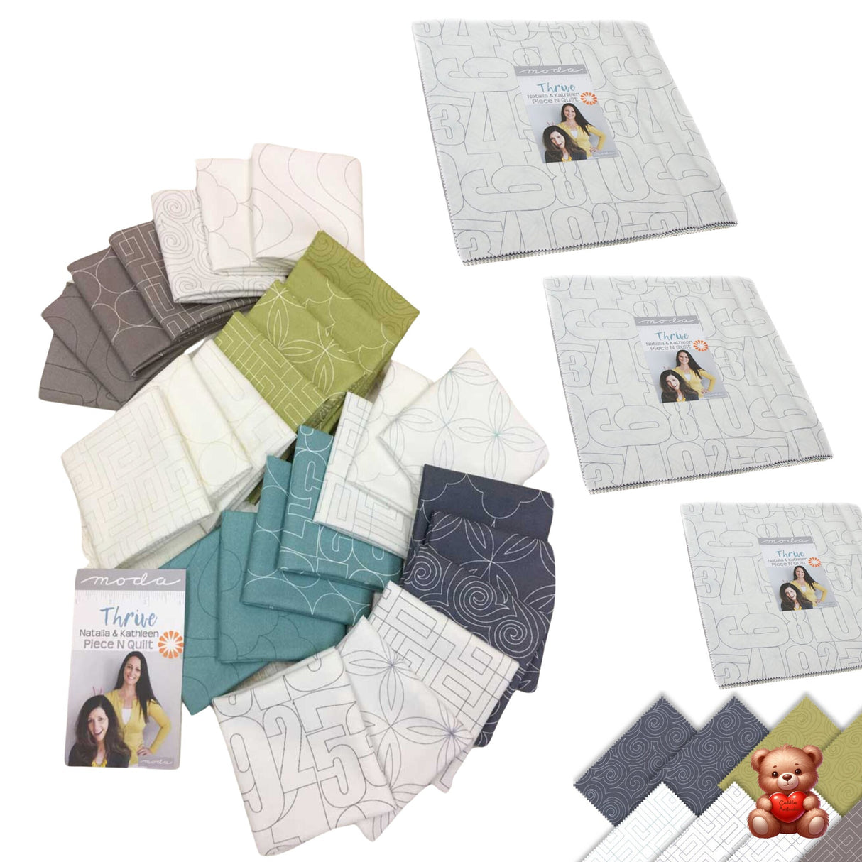 Fat quarters of Thrive Layered Cake by Moda Fabrics