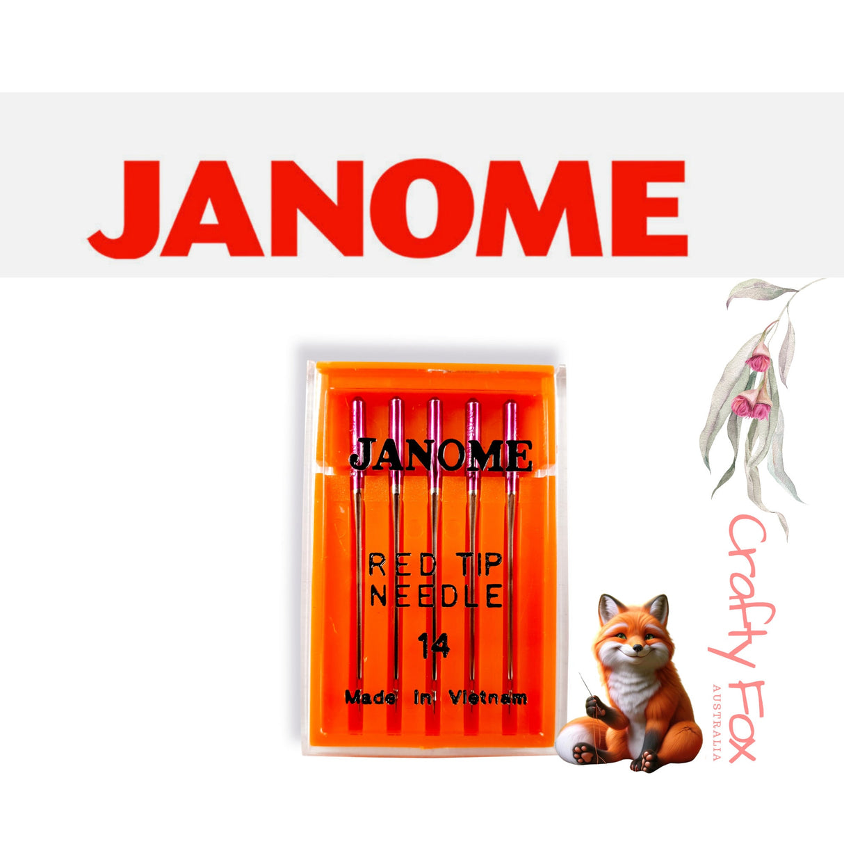 Janome Red Tip Sewing Machine Needle, Size 14