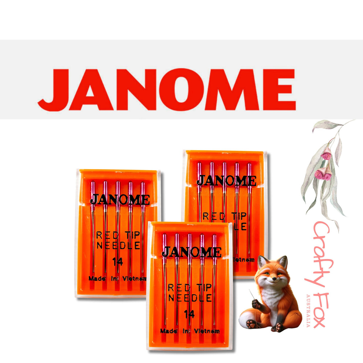 Janome Red Tip Sewing Machine Needle, Size 14