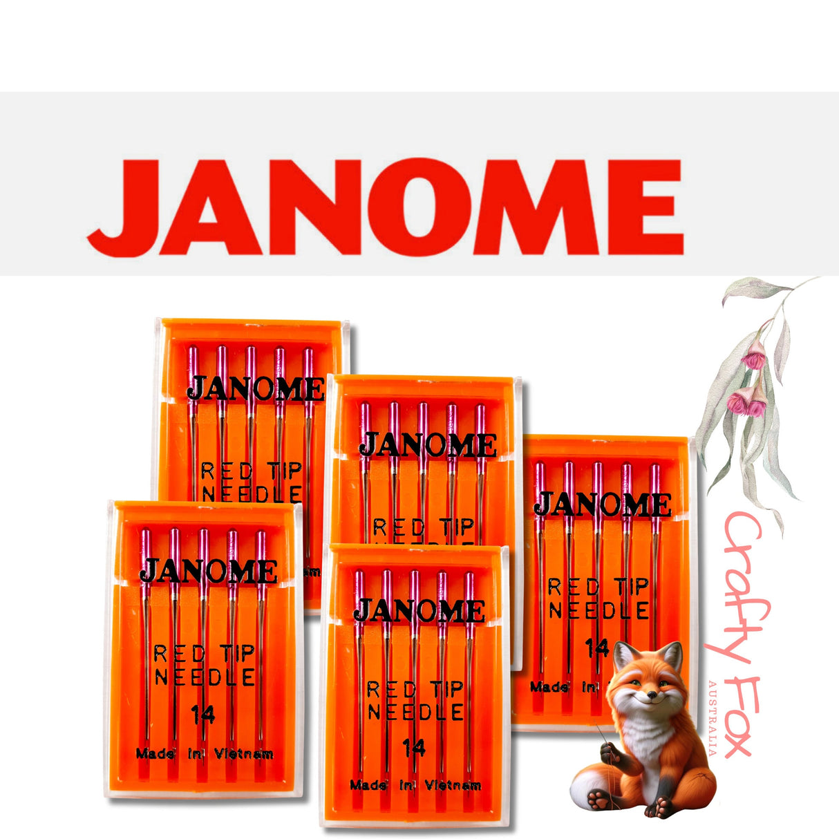 Janome Red Tip Sewing Machine Needle, Size 14