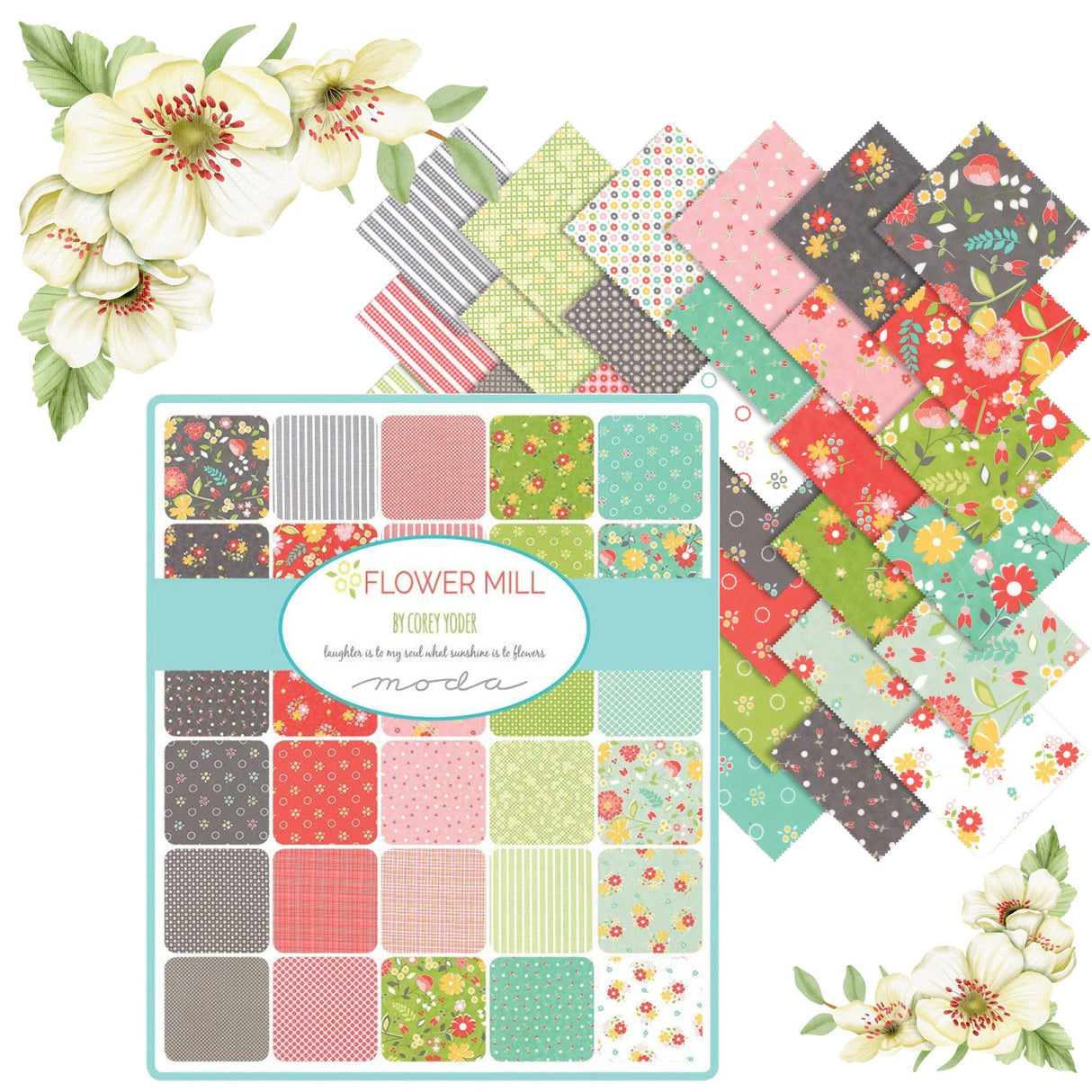 Pallette of Flower Mill Fabric