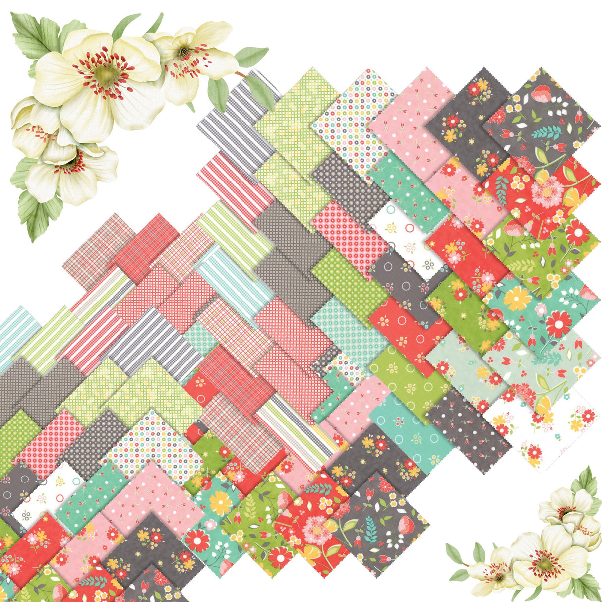 Flower Mill Layer cake 42 piece, Cotton Quilting Fabric, Moda fabric 29030LC