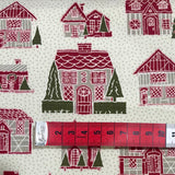 Petites Maisons De Noël Fabric EOB | French General | Moda M13790.12