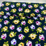 Rosa Floral – Perfect Painterly Blooms Cotton Quilting Fabric by Michael Miller MM-CX6887.Black