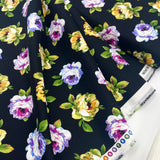 Rosa Floral – Perfect Painterly Blooms Cotton Quilting Fabric by Michael Miller MM-CX6887.Black