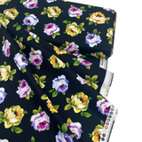 Rosa Floral – Perfect Painterly Blooms Cotton Quilting Fabric by Michael Miller MM-CX6887.Black