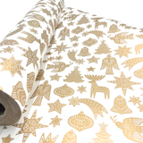 Xmas Gold Gift Wrapping Paper – 80gsm, 60cm Wide | Festive Christmas Wrap
