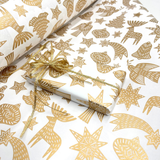 Xmas Gold Gift Wrapping Paper – 80gsm, 60cm Wide | Festive Christmas Wrap