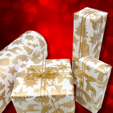 Xmas Gold Gift Wrapping Paper – 80gsm, 60cm Wide | Festive Christmas Wrap