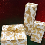 Xmas Gold Gift Wrapping Paper – 80gsm, 60cm Wide | Festive Christmas Wrap