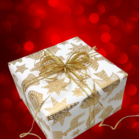 Xmas Gold Gift Wrapping Paper – 80gsm, 60cm Wide | Festive Christmas Wrap