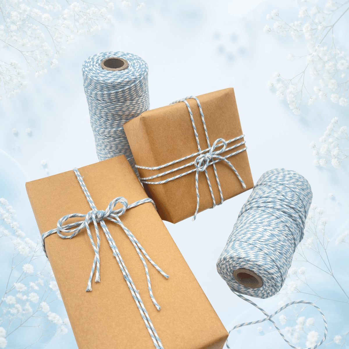 French Blue Baker’s Twine – 100% Cotton Gift Wrapping Twine