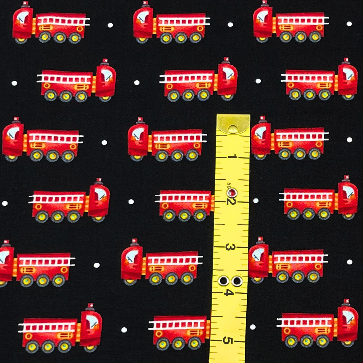 Be My Hero Fire Truck Fabric by Henry Glass HG1090-99
