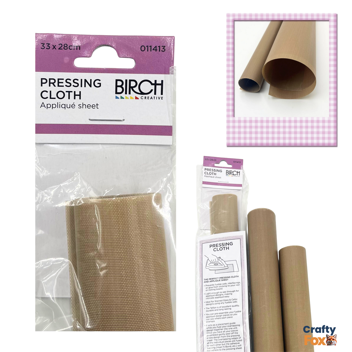 Appliqué Sheet & Pressing Cloth – 33 x 28cm | Birch Creative
