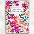 Colourful floral Mixed Puzzle Book featuring vibrant pink and coral flowers and 160+ entertaining puzzles