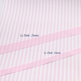 Light pink grosgrain ribbon in 15mm and 25mm widths for gift wrapping and crafts