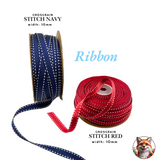 Grosgrain Ribbon – Red or Navy Stitch | 10–25mm